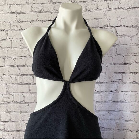 Anthropologie Black Sleeveless Cut Out Mini Dress size Large NEW - Picture 5 of 8